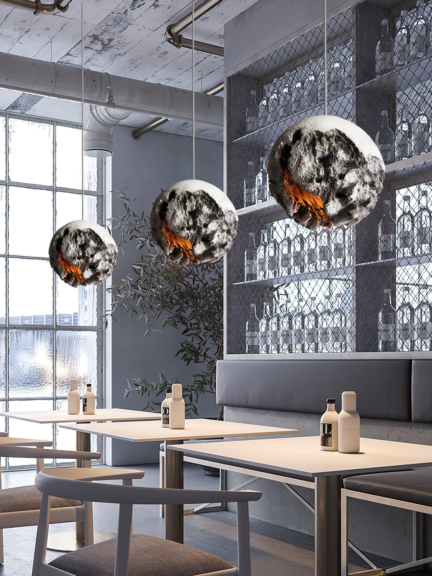 Ilphaara Irregular Planet Metal Plastic Pendant Lamp - Lamp Outdoor