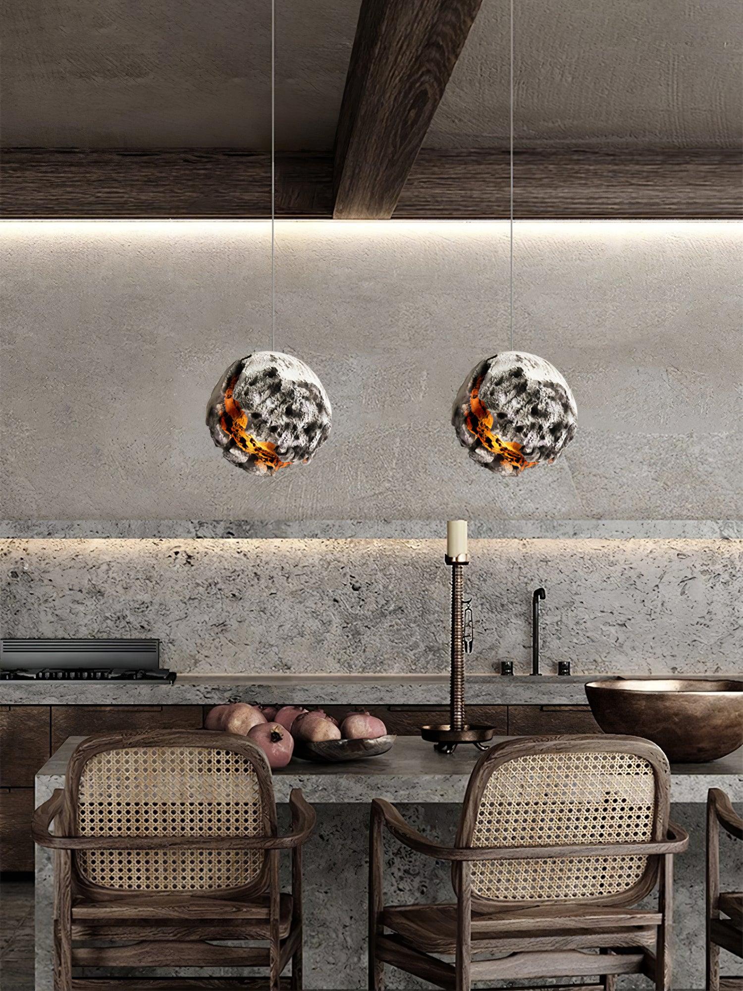 Ilphaara Irregular Planet Metal Plastic Pendant Lamp - Lamp Outdoor