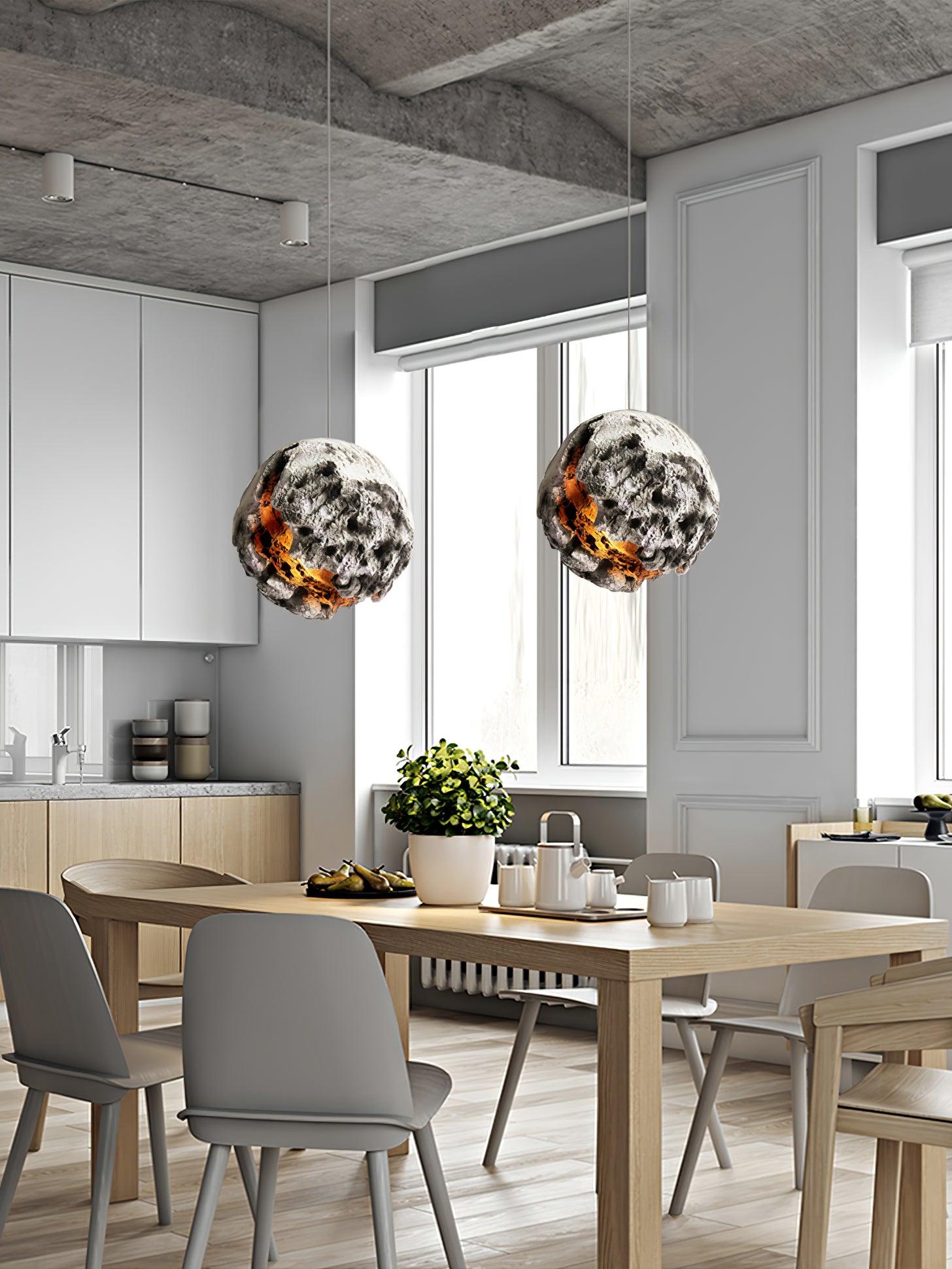 Ilphaara Irregular Planet Metal Plastic Pendant Lamp - Lamp Outdoor