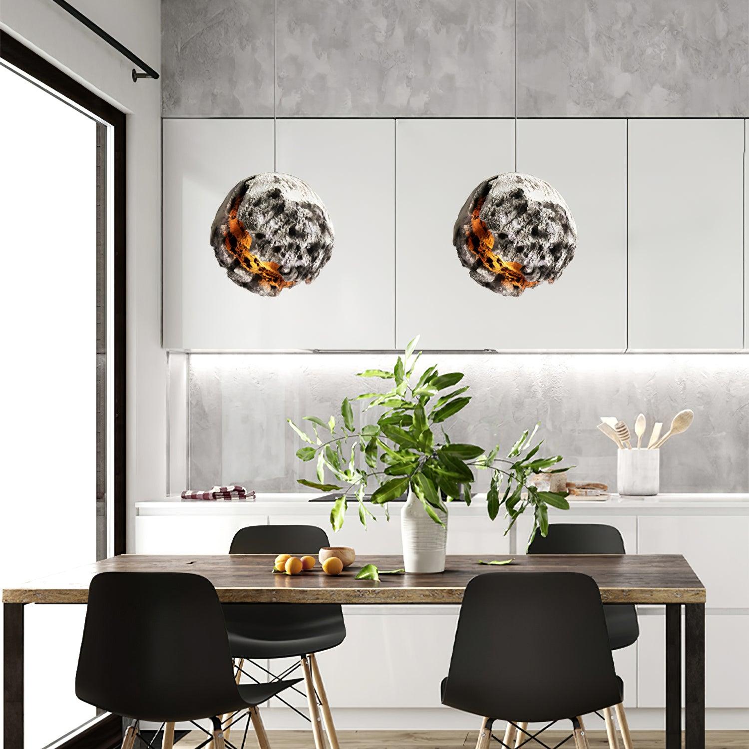 Ilphaara Irregular Planet Metal Plastic Pendant Lamp - Lamp Outdoor
