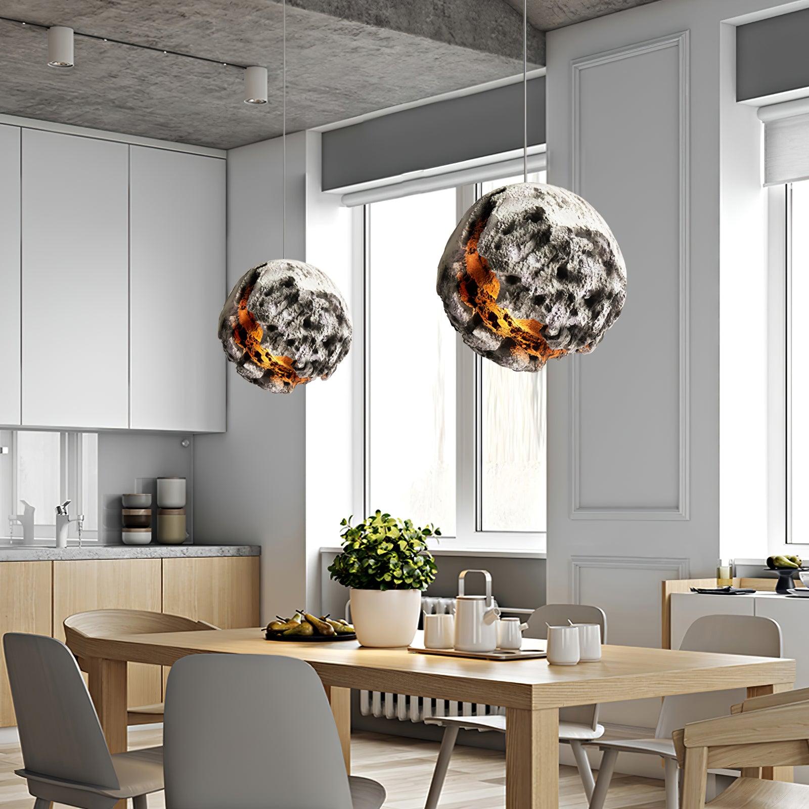 Ilphaara Irregular Planet Metal Plastic Pendant Lamp - Lamp Outdoor