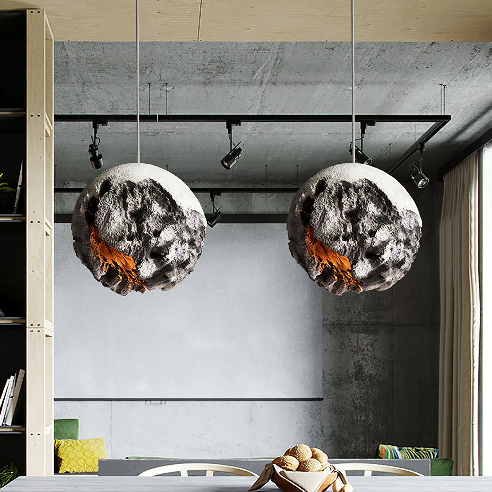 Ilphaara Irregular Planet Metal Plastic Pendant Lamp - Lamp Outdoor