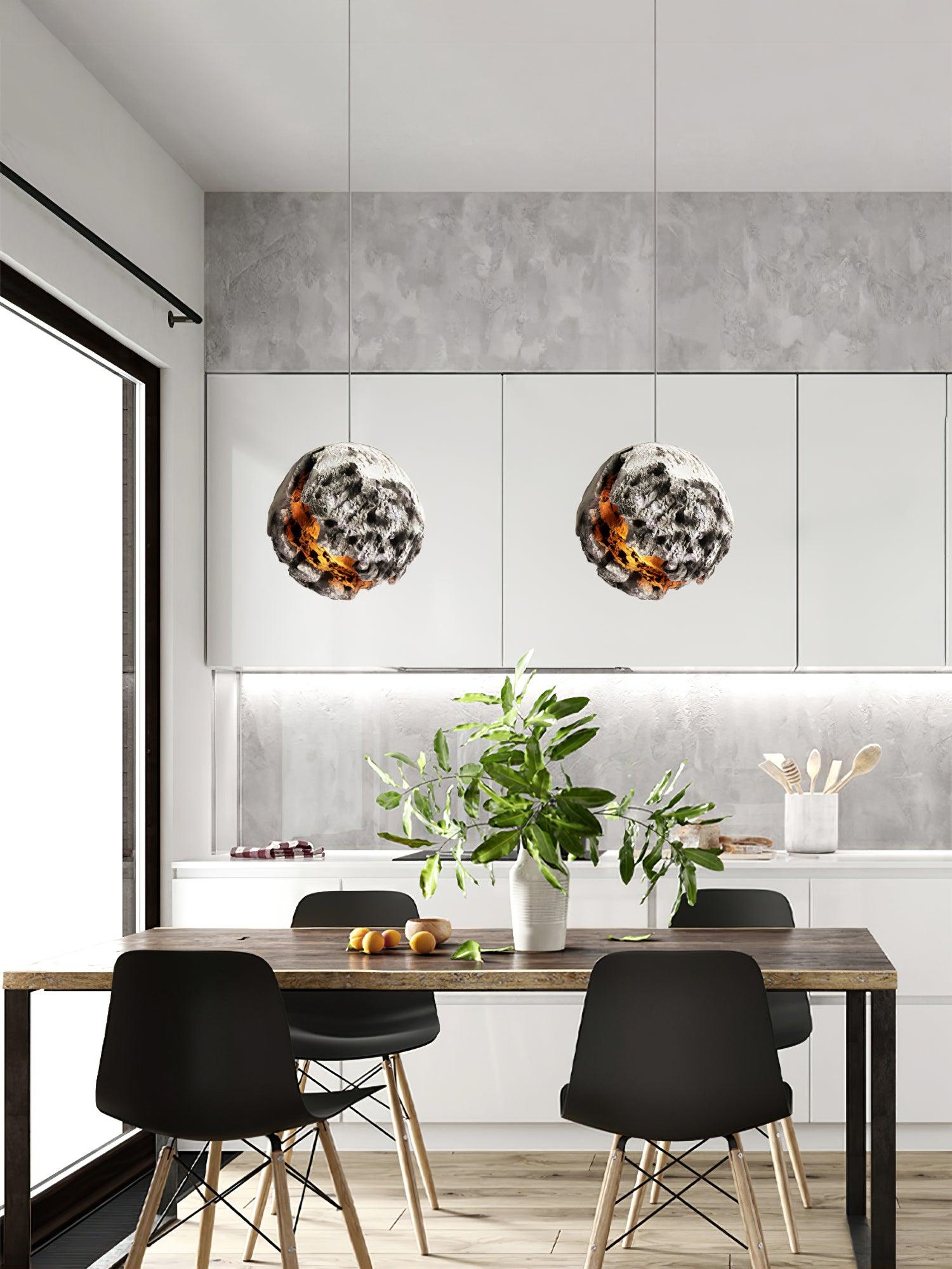 Ilphaara Irregular Planet Metal Plastic Pendant Lamp - Lamp Outdoor