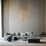 Cicarir Gradient Gold Glass Chandelier - Lamp Outdoor
