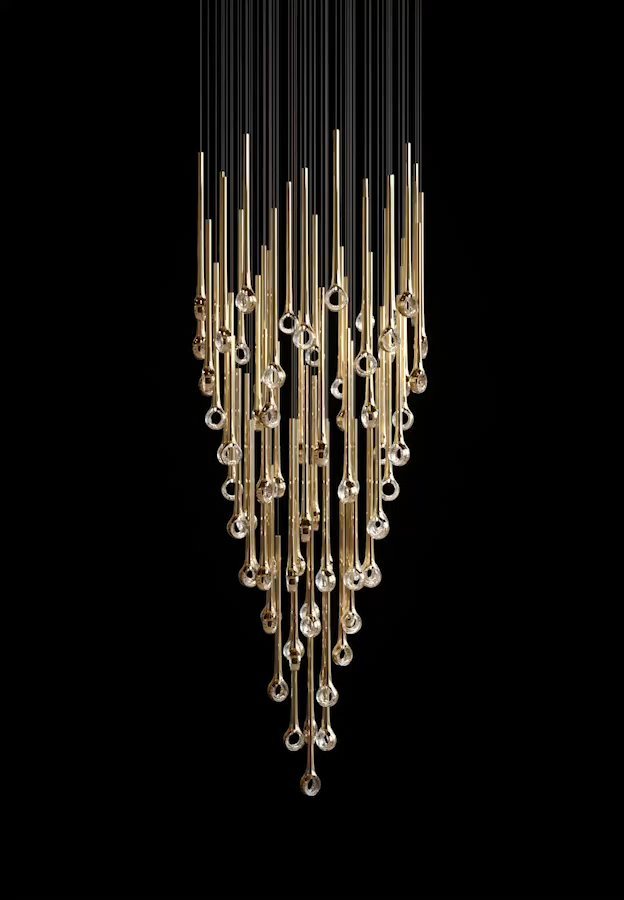 Cicarir Gradient Gold Glass Chandelier - Lamp Outdoor