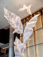 Zeshaen Individual Creativity Falling Leaves Glass Chandelier - Lamp Outdoor