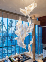 Zeshaen Individual Creativity Falling Leaves Glass Chandelier - Lamp Outdoor