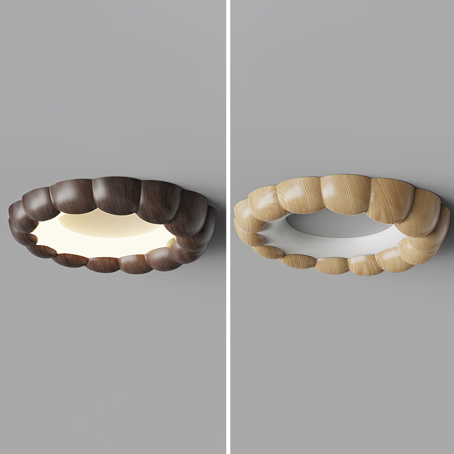 Faux Wood Ripple Ceiling Lamp - Lamp Outdoor