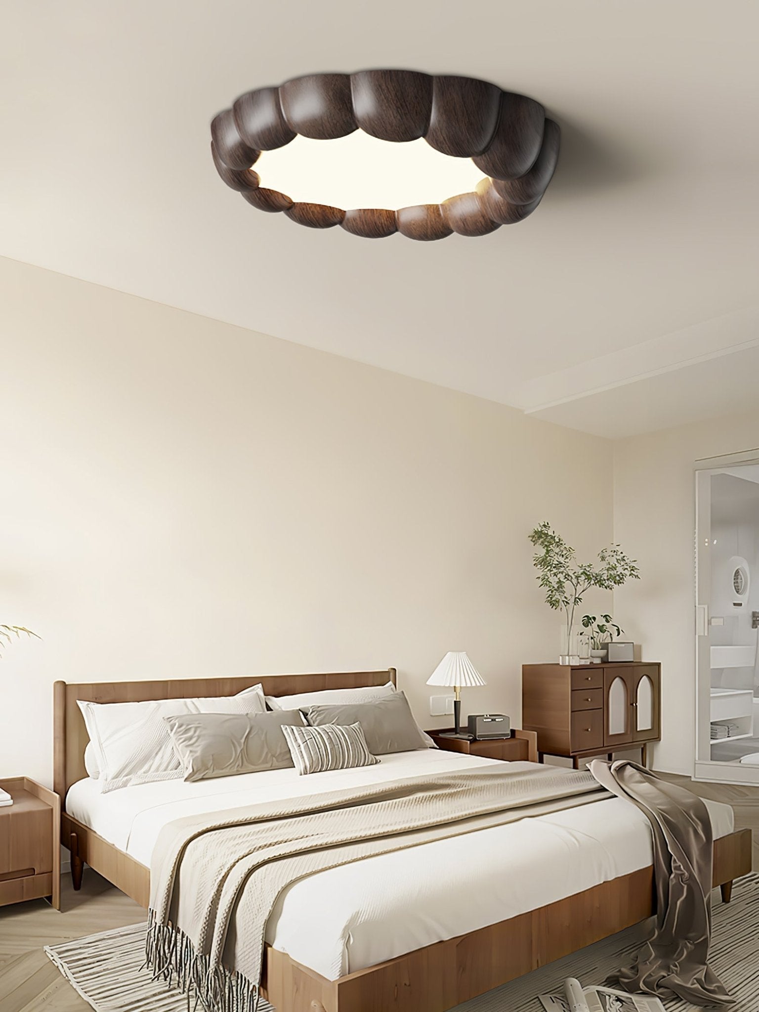 Faux Wood Ripple Ceiling Lamp - Lamp Outdoor