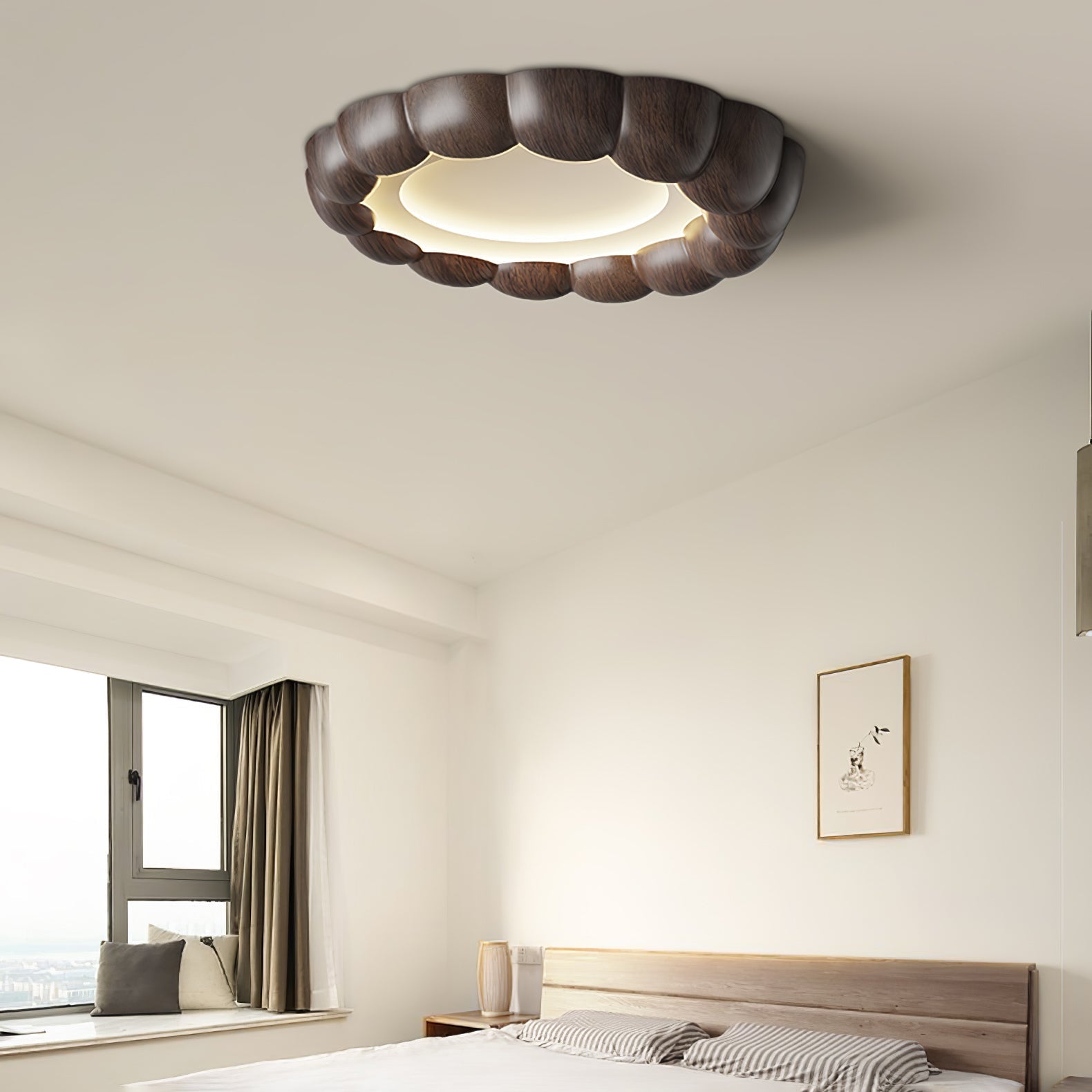 Faux Wood Ripple Ceiling Lamp - Lamp Outdoor