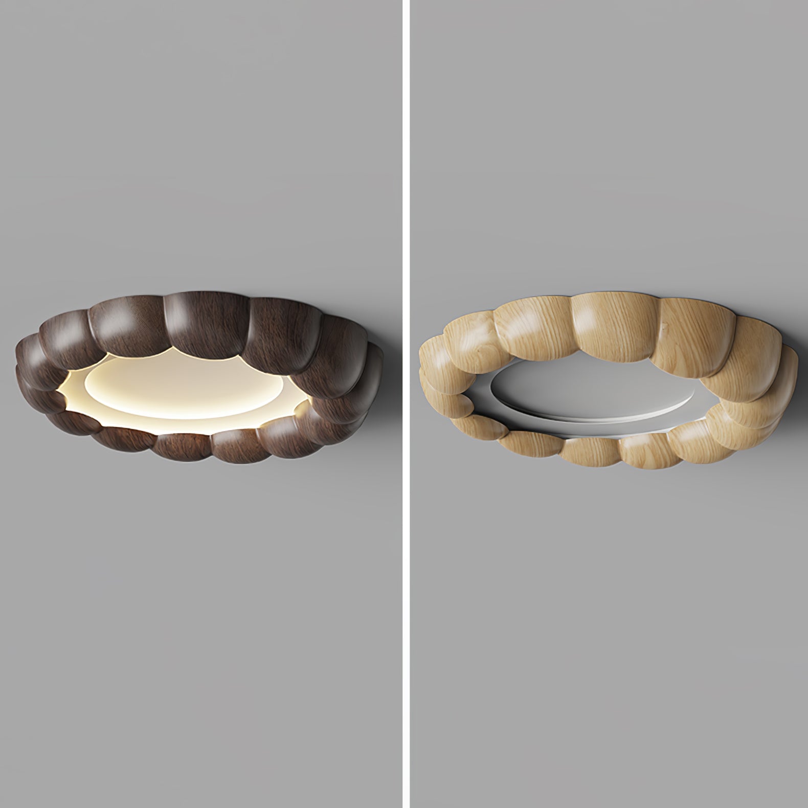 Faux Wood Ripple Ceiling Lamp - Lamp Outdoor