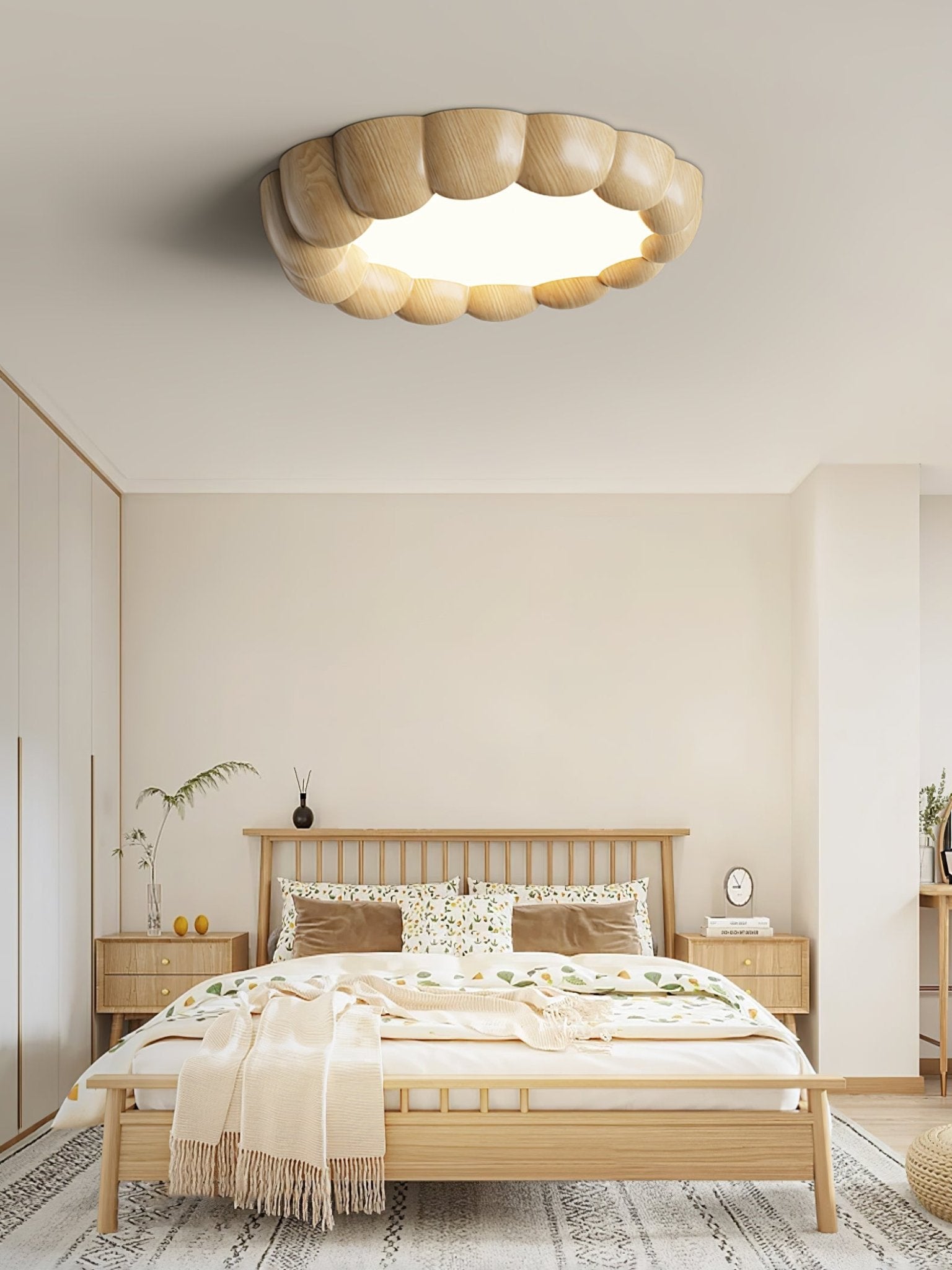 Faux Wood Ripple Ceiling Lamp - Lamp Outdoor