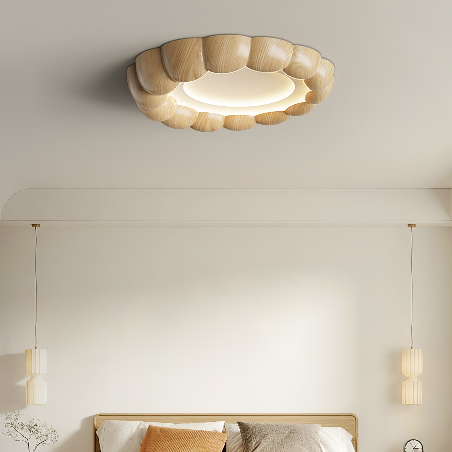 Faux Wood Ripple Ceiling Lamp - Lamp Outdoor