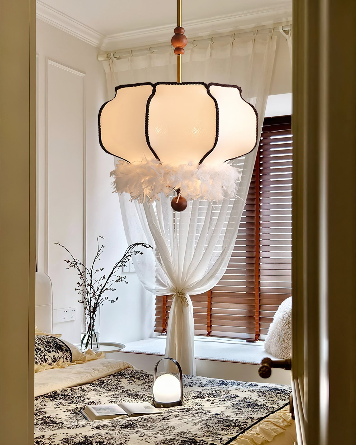 Feathered Lantern Pendant Light - Lamp Outdoor