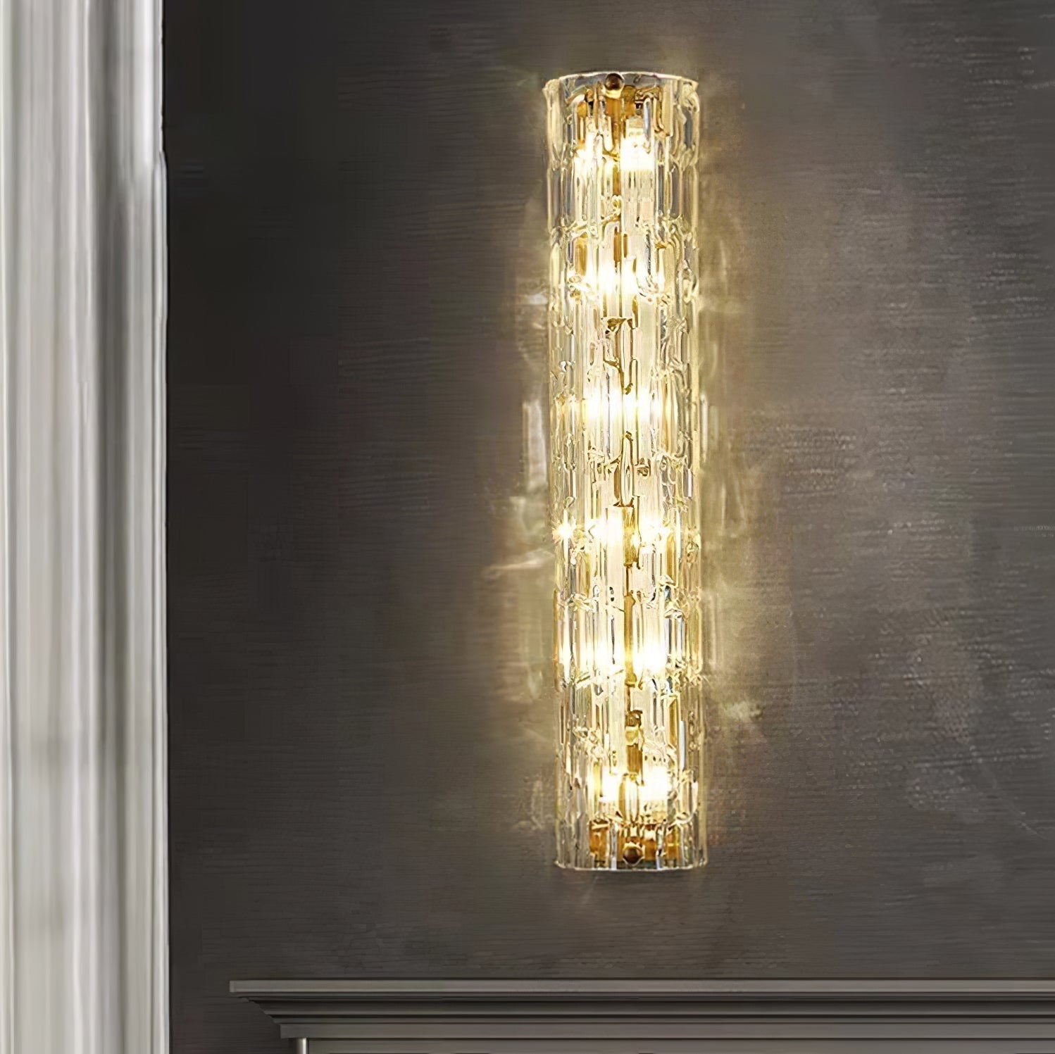 Lumix Brass Glass Glam Wall Lamp - Letslighting
