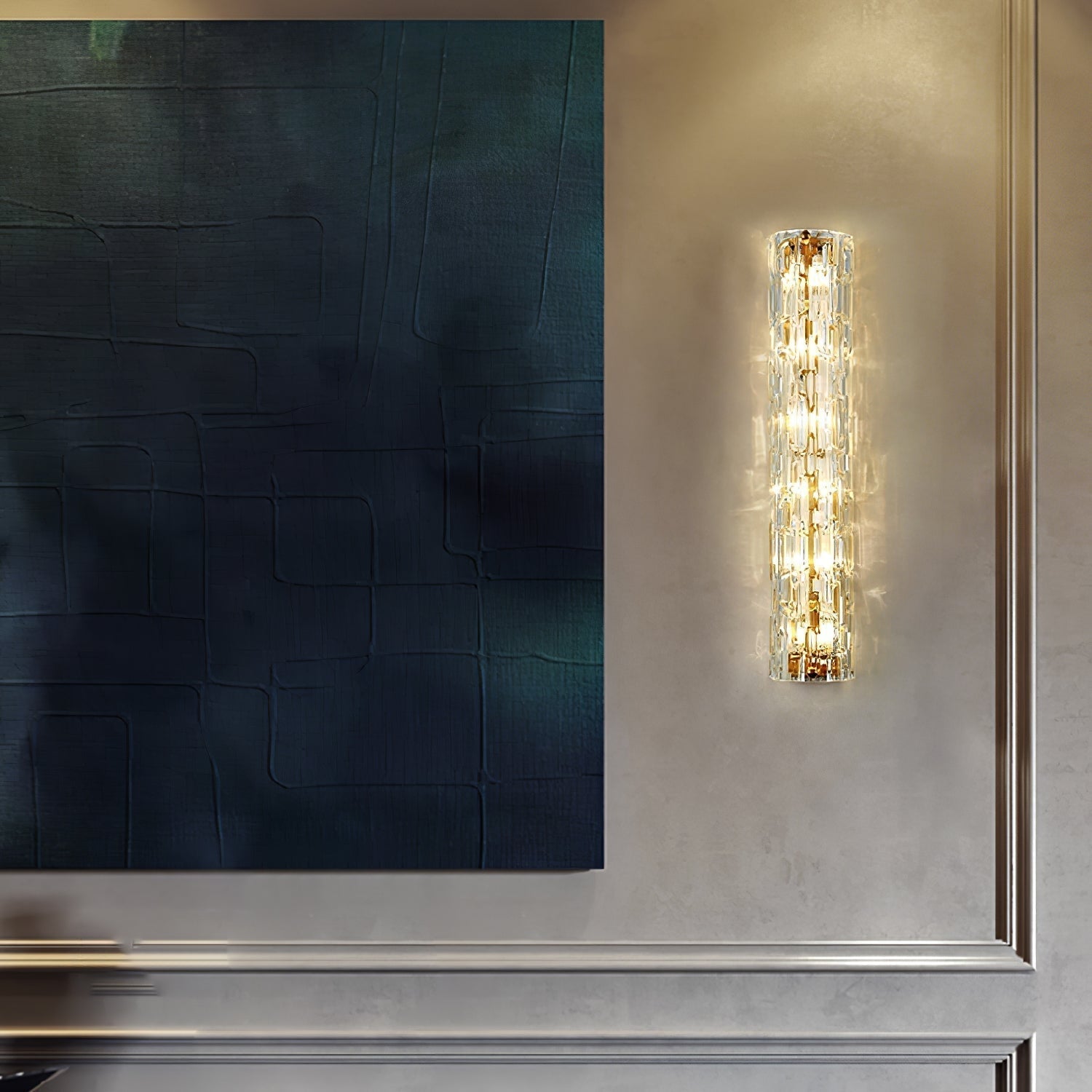 Lumix Brass Glass Glam Wall Lamp - Letslighting