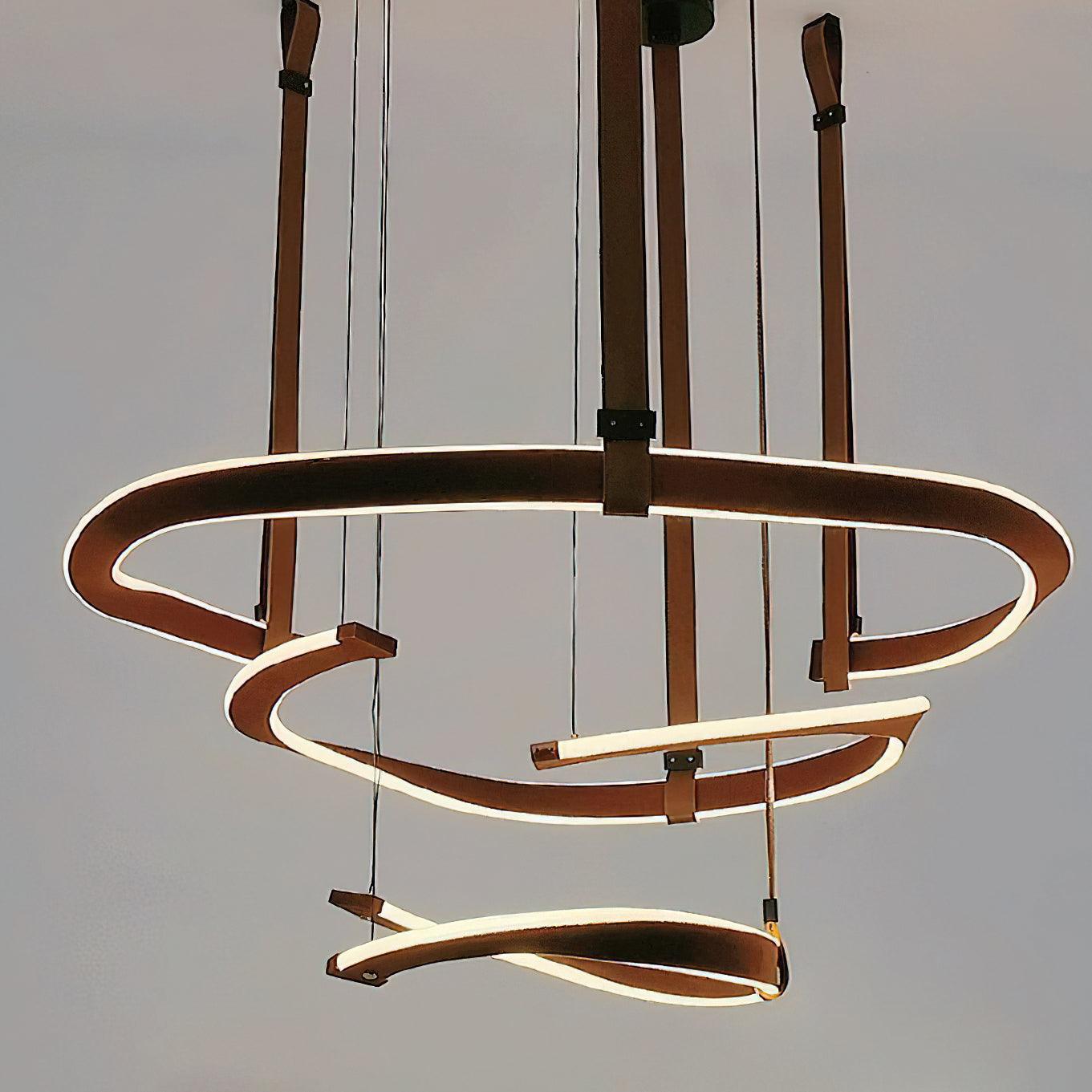Cesorora Curved Artificial Leather Chandelier - Lamp Outdoor