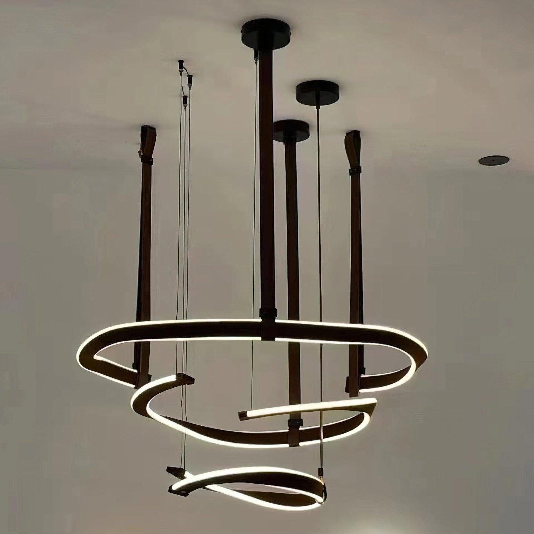 Cesorora Curved Artificial Leather Chandelier - Lamp Outdoor