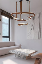 Cesorora Curved Artificial Leather Chandelier - Lamp Outdoor