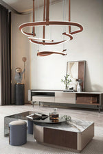 Cesorora Curved Artificial Leather Chandelier - Lamp Outdoor