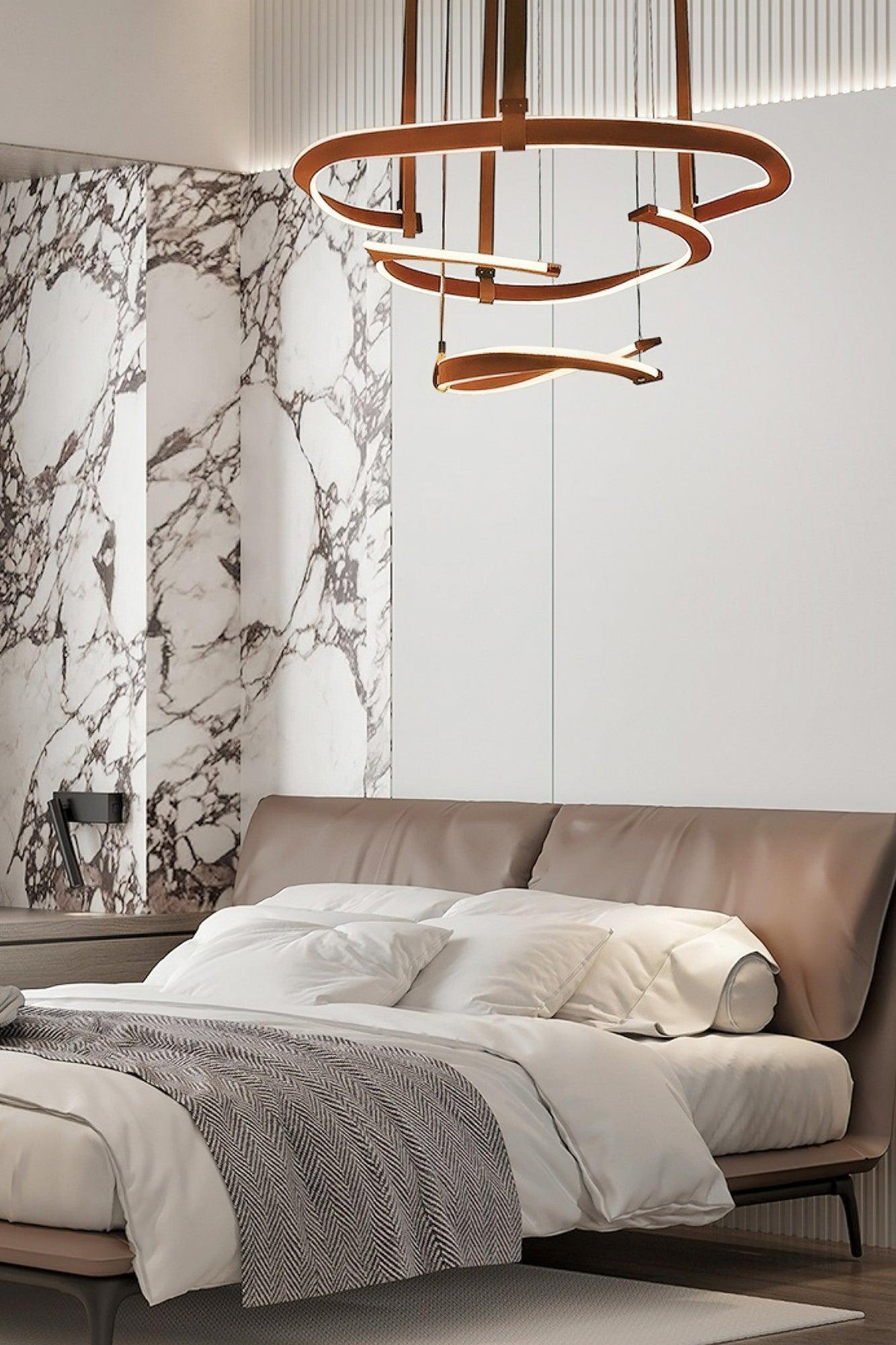 Cesorora Curved Artificial Leather Chandelier - Lamp Outdoor