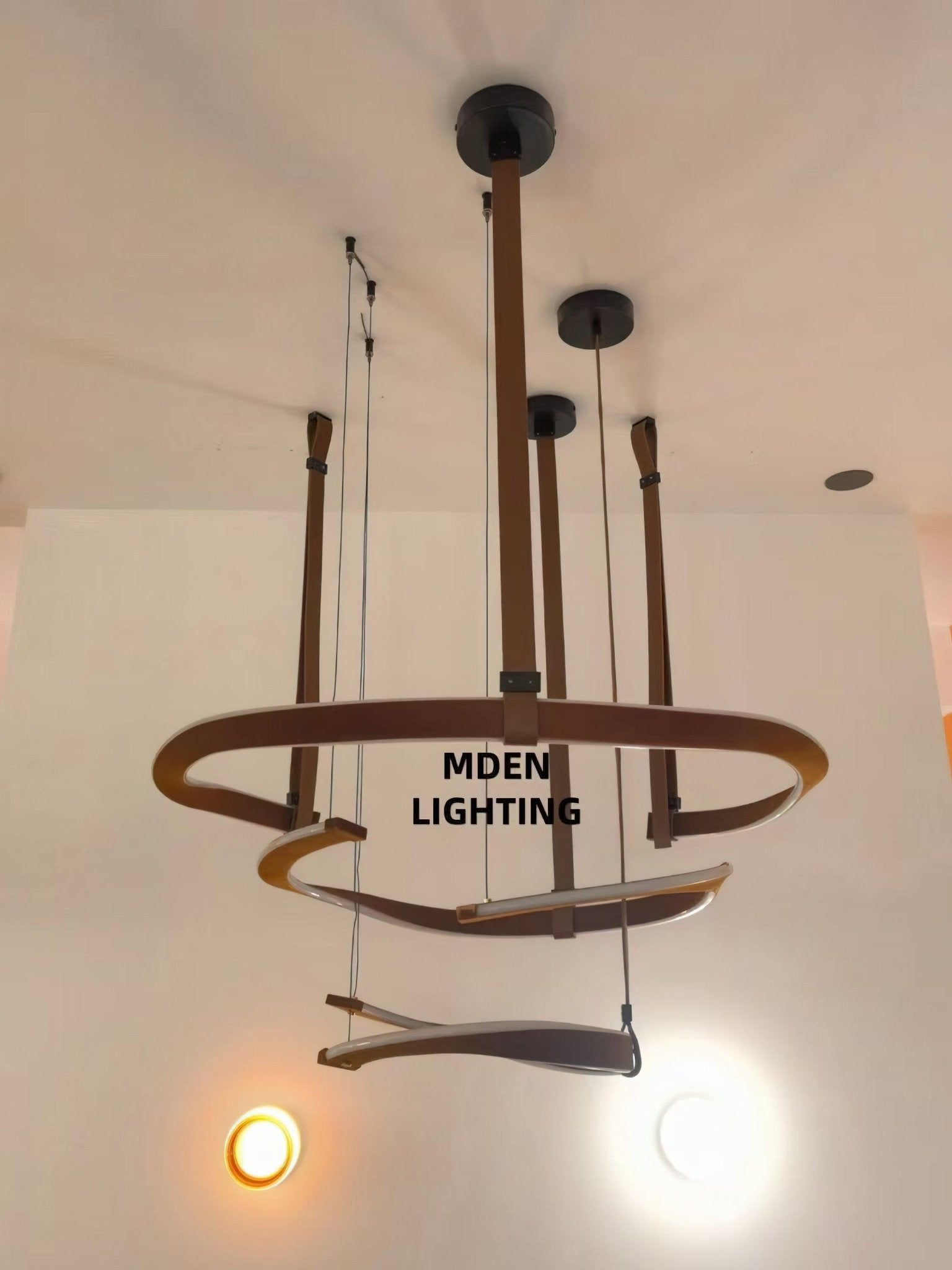 Cesorora Curved Artificial Leather Chandelier - Lamp Outdoor