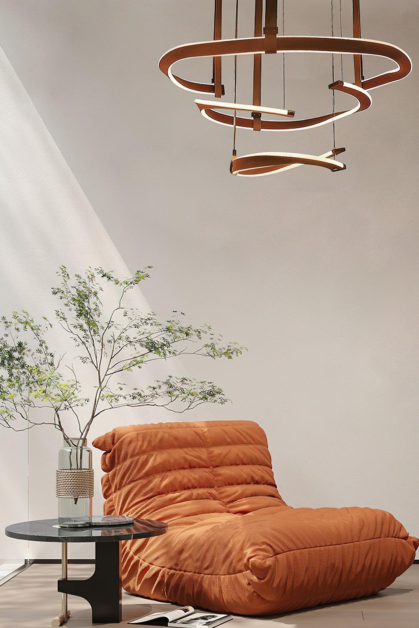 Cesorora Curved Artificial Leather Chandelier - Lamp Outdoor