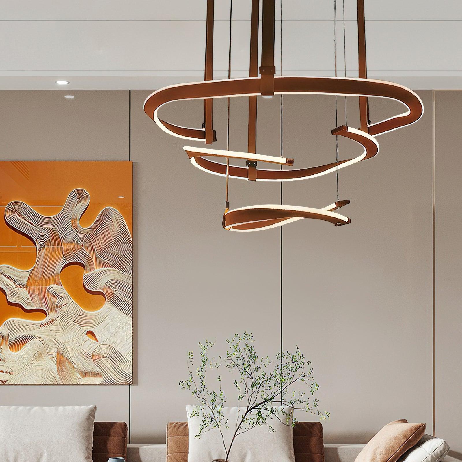 Cesorora Curved Artificial Leather Chandelier - Lamp Outdoor