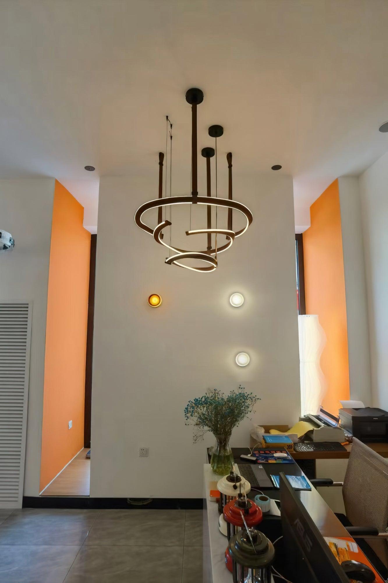 Cesorora Curved Artificial Leather Chandelier - Lamp Outdoor