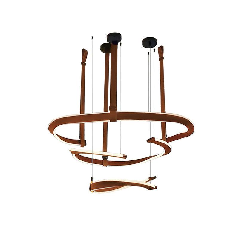 Cesorora Curved Artificial Leather Chandelier - Lamp Outdoor