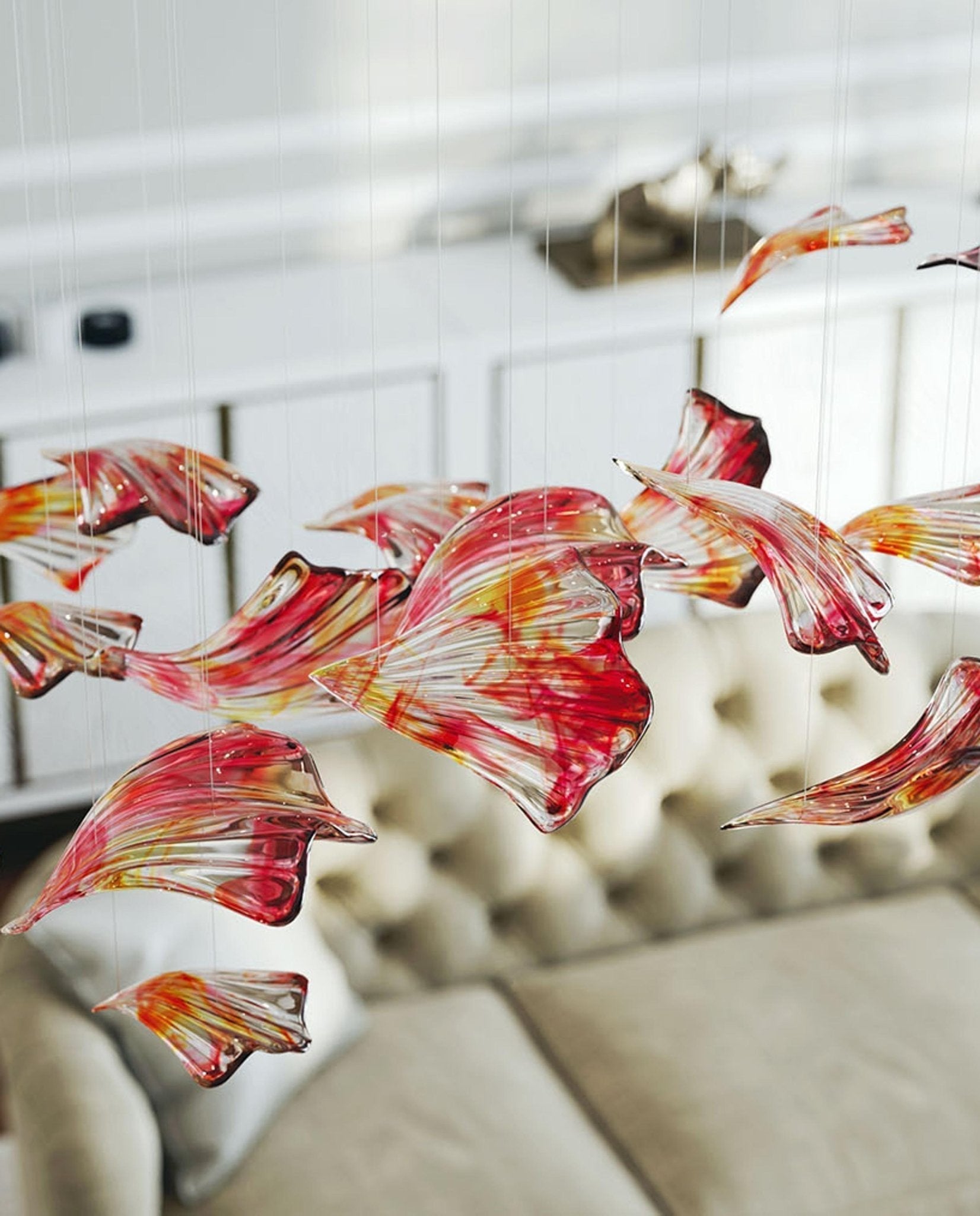 Elmiros Petal Glass Chandelier - Lamp Outdoor