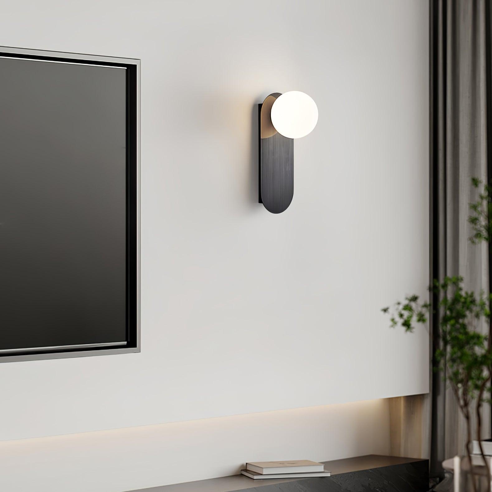 Flat Base Globe Sconce - Lamp Outdoor