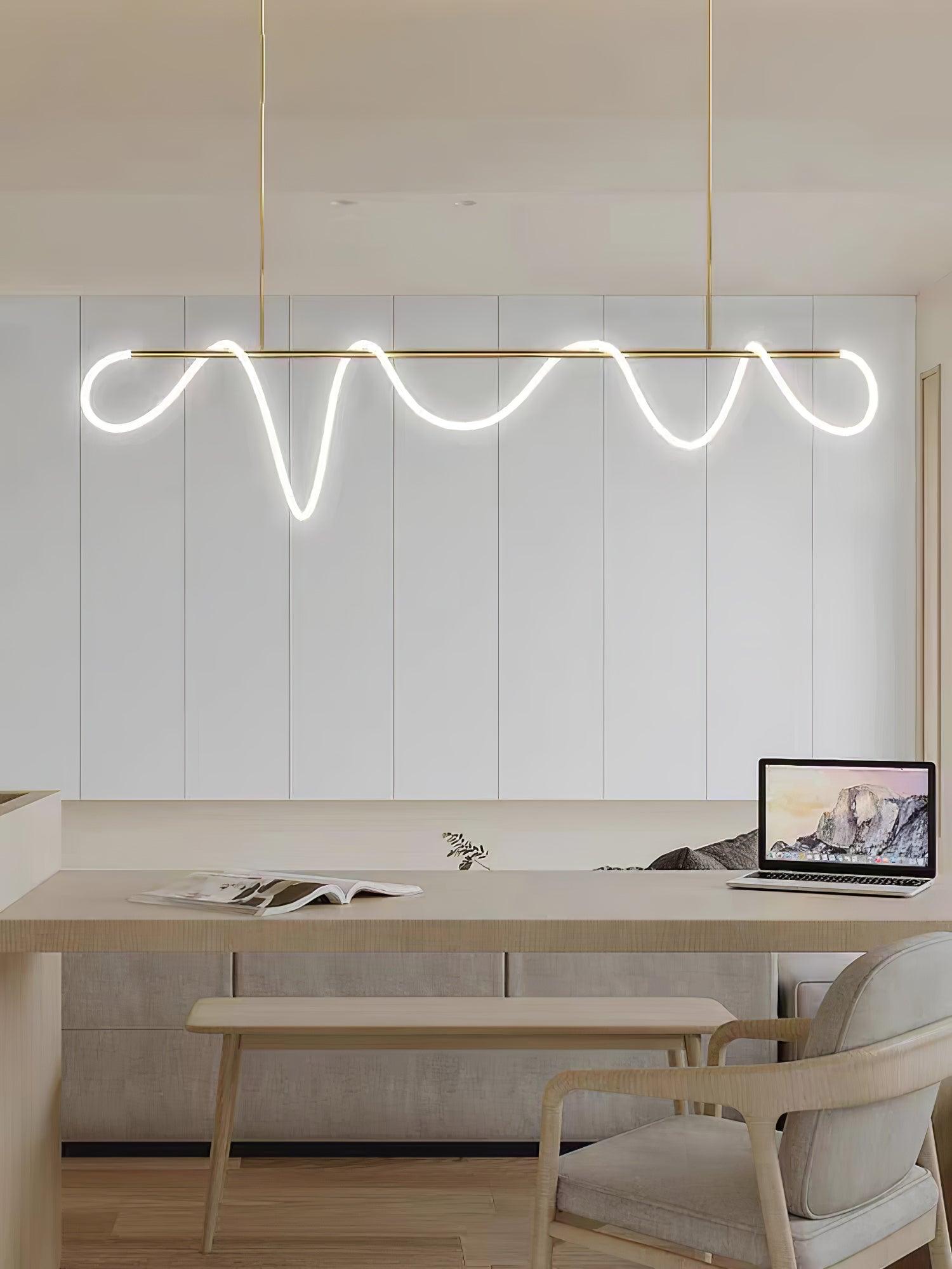 Lustra Chandelier Flexible Silicone Curve Modern Elegant - Letslighting
