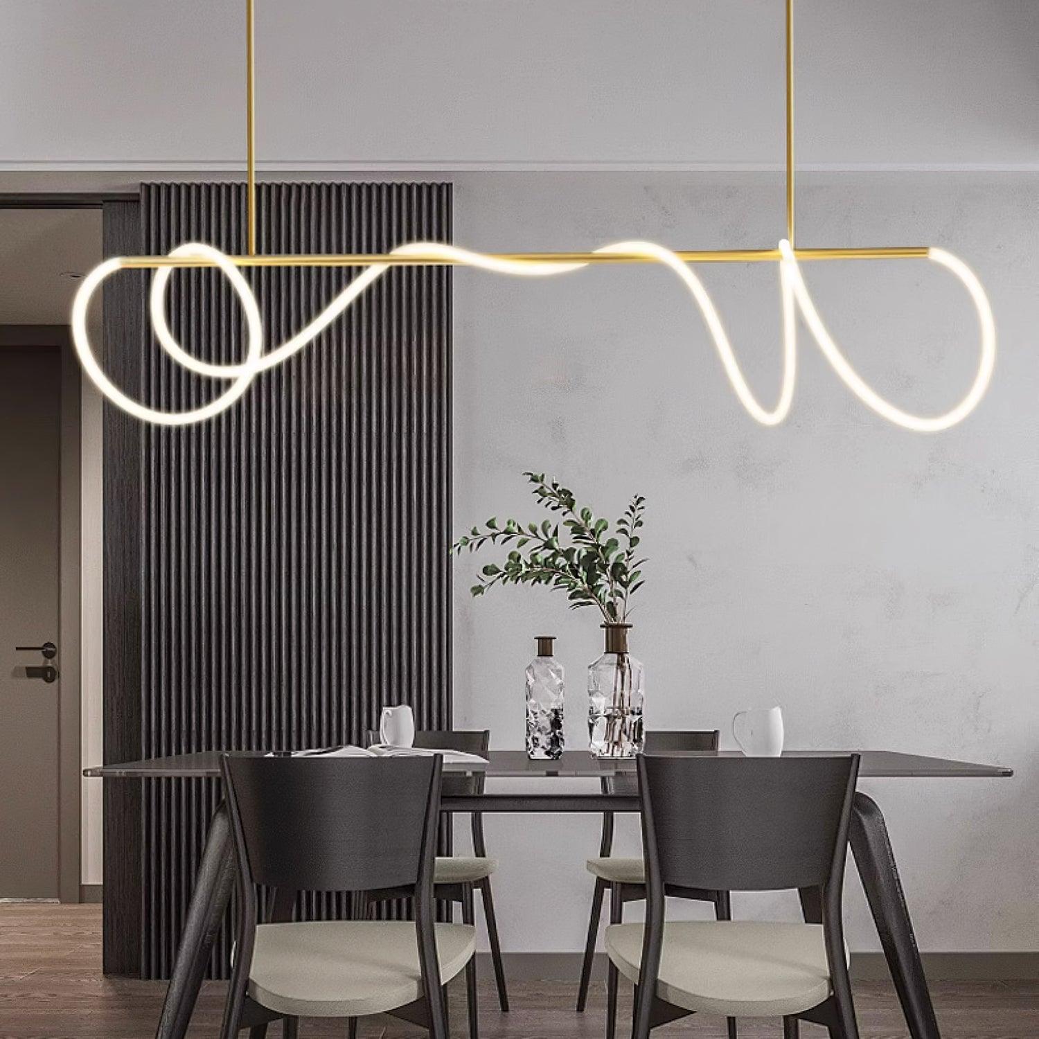 Lustra Chandelier Flexible Silicone Curve Modern Elegant - Letslighting