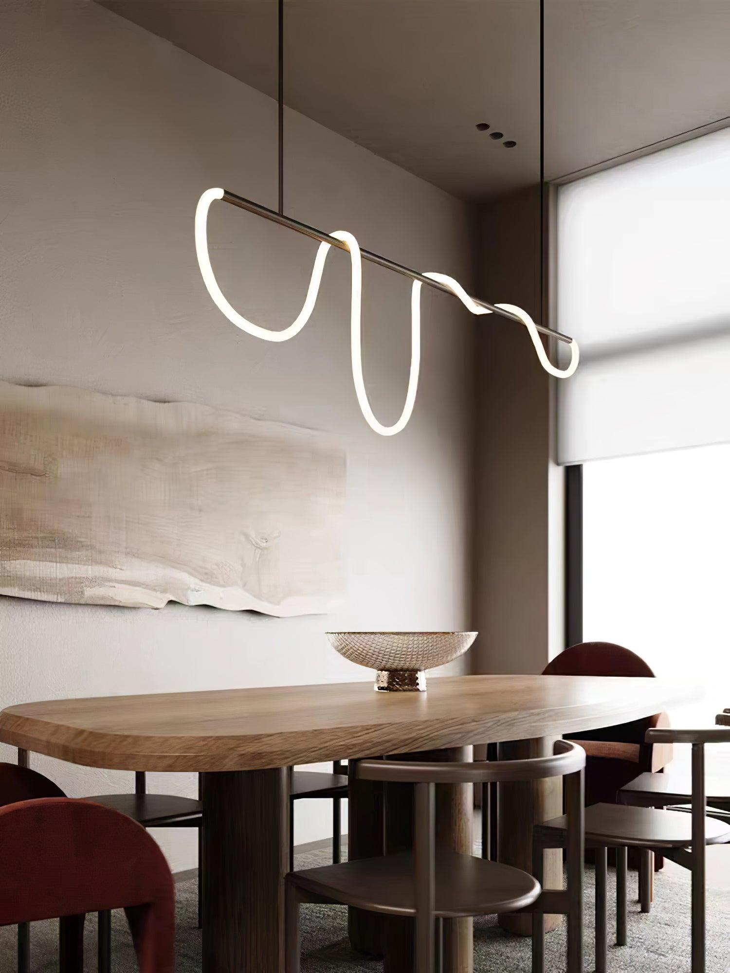 Lustra Chandelier Flexible Silicone Curve Modern Elegant - Letslighting