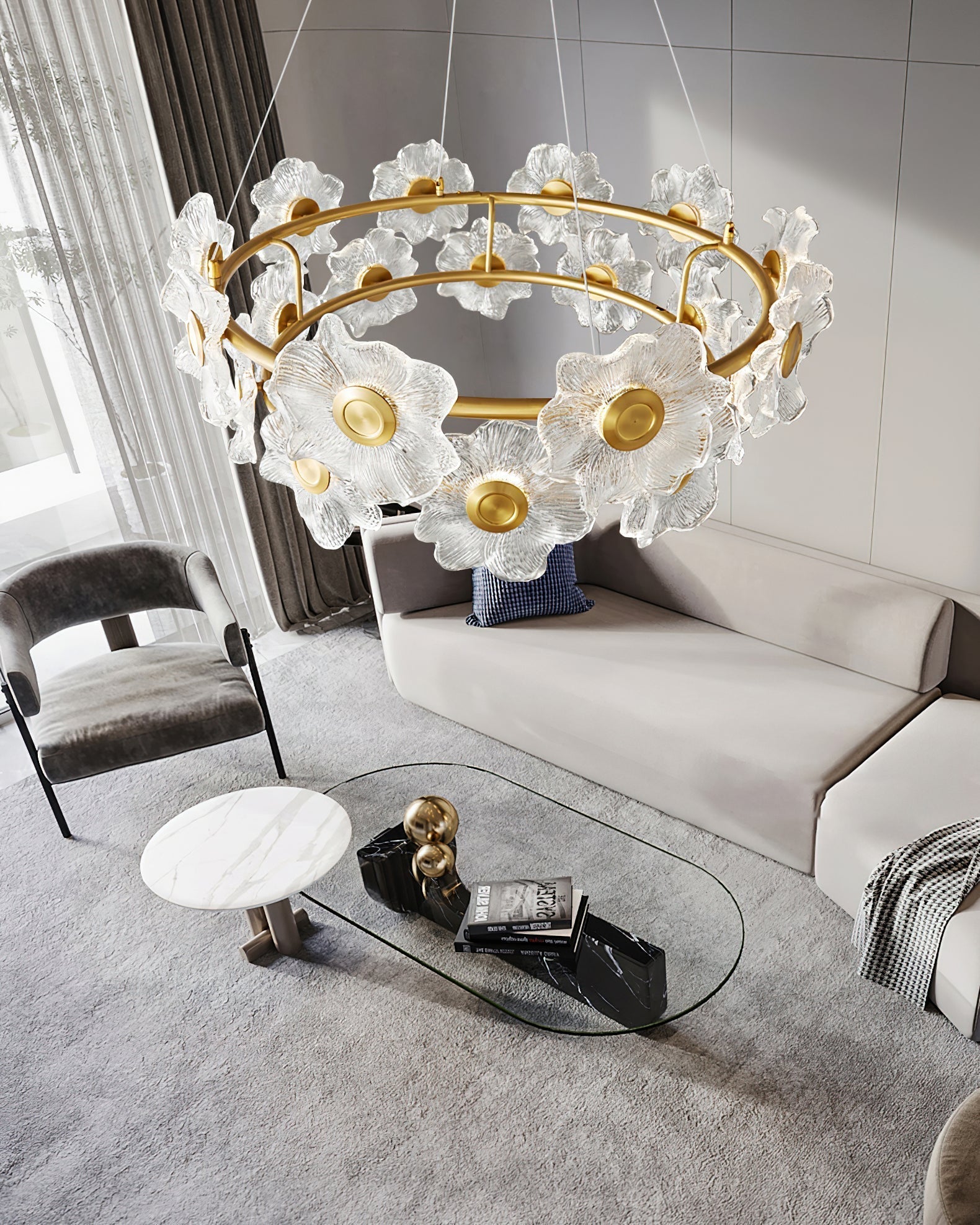 Flora Glass Chandelier - Lamp Outdoor