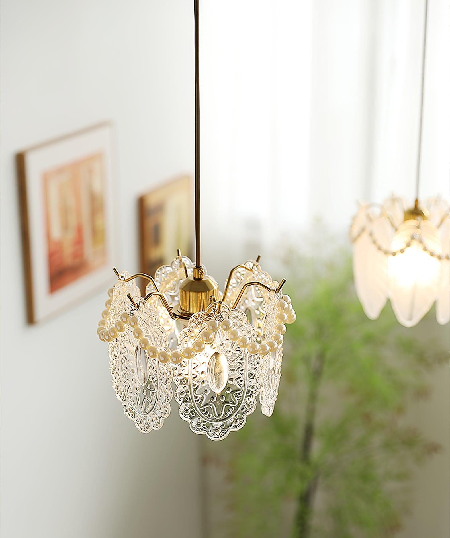 Floral Glass Pendant Lamp - Lamp Outdoor