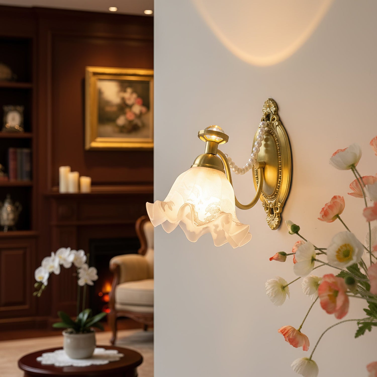 Floral Contemporary Glass Wall Light