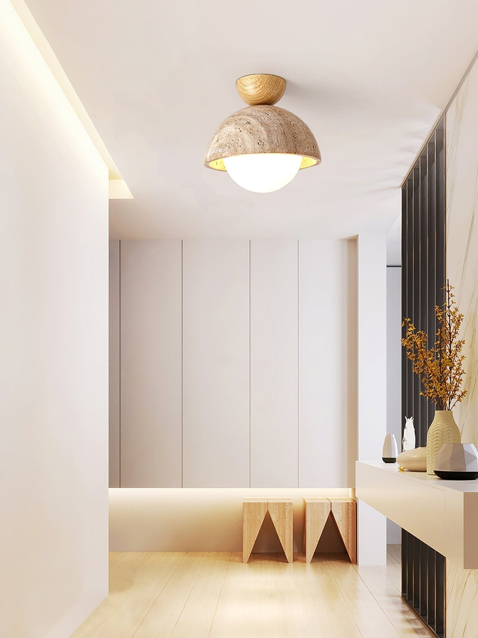 Solana Travertine Ceiling Light - Lamp Outdoor