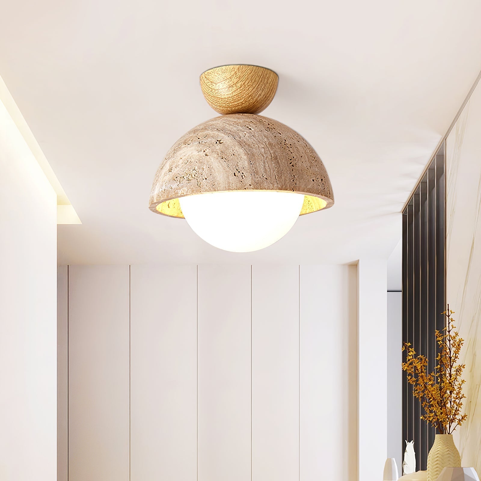Solana Travertine Ceiling Light - Lamp Outdoor