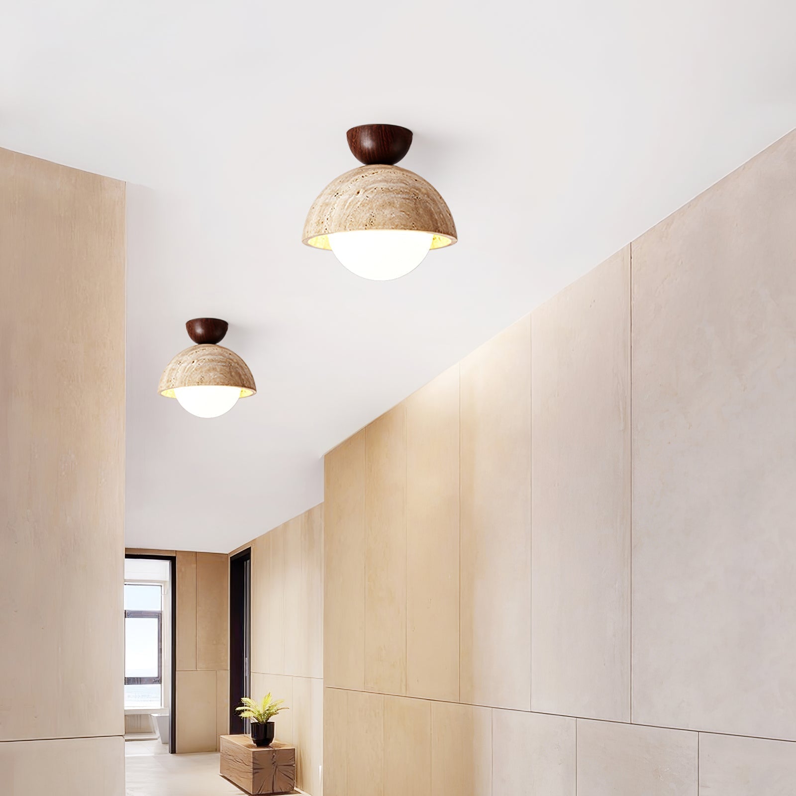 Solana Travertine Ceiling Light - Lamp Outdoor