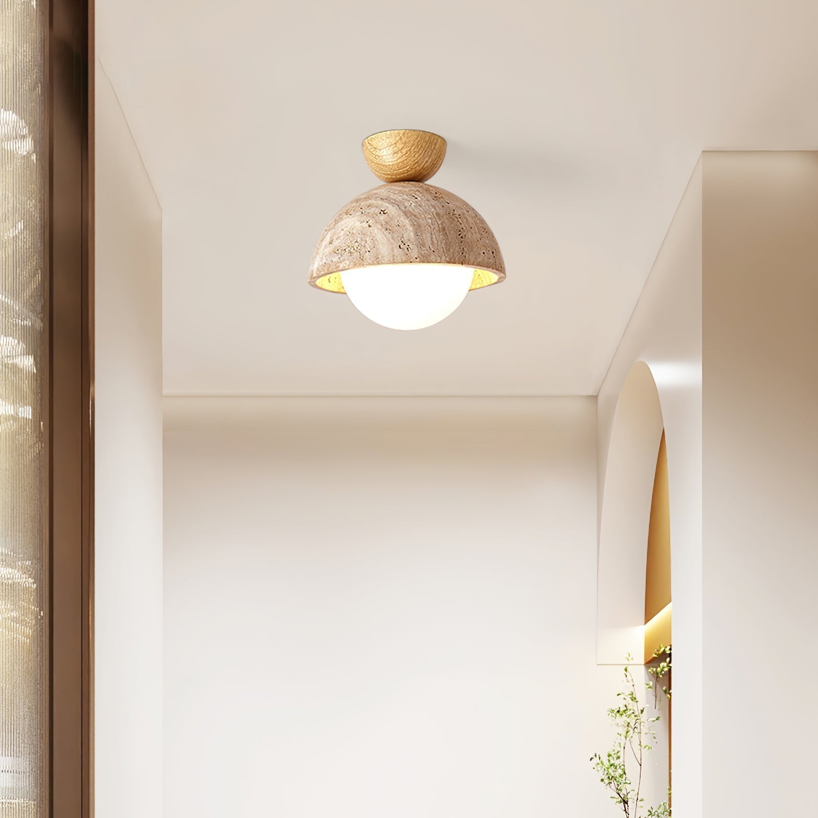 Solana Travertine Ceiling Light - Lamp Outdoor