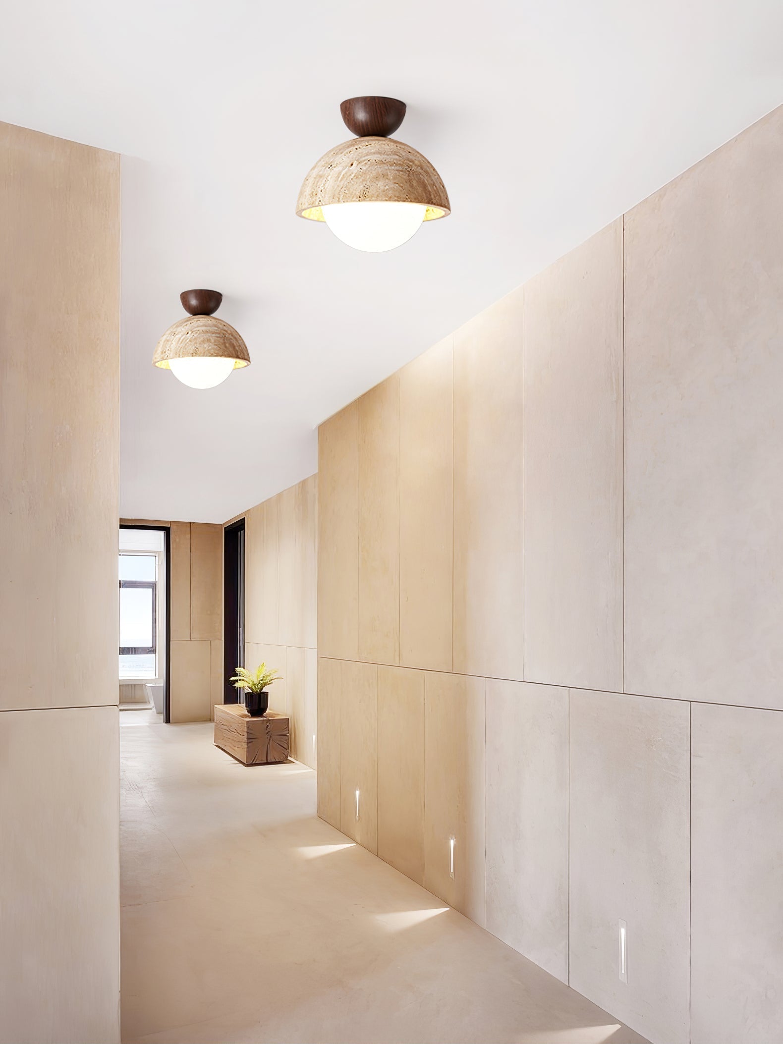 Solana Travertine Ceiling Light - Lamp Outdoor
