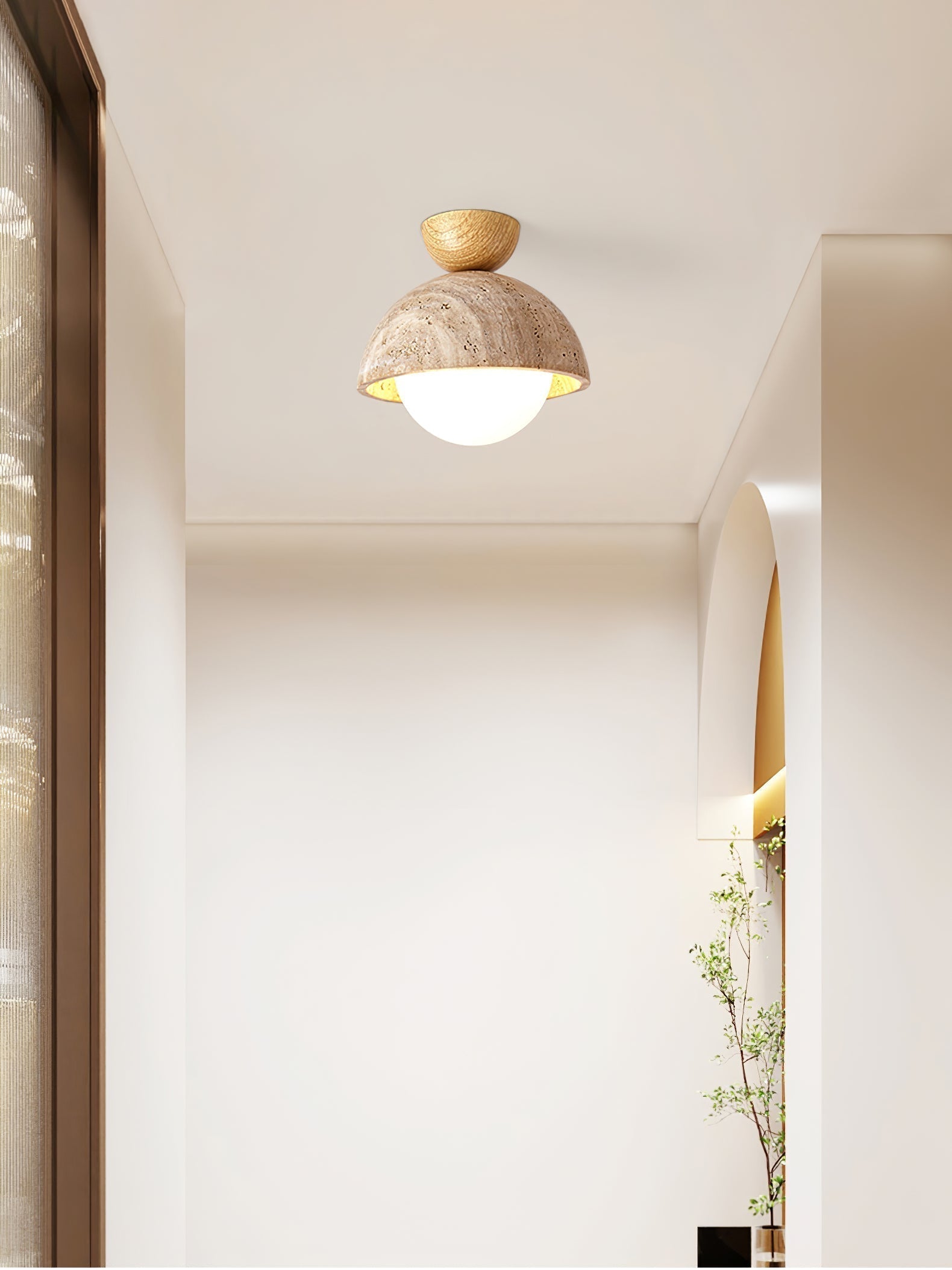 Solana Travertine Ceiling Light - Lamp Outdoor
