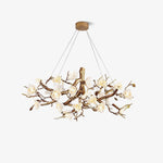 Avaros Postmodern Luxury Flower Bloom Branch Brass Ceramic Chandelier - Lamp Outdoor