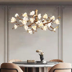 Avaros Postmodern Luxury Flower Bloom Branch Brass Ceramic Chandelier - Lamp Outdoor