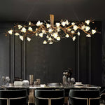 Avaros Postmodern Luxury Flower Bloom Branch Brass Ceramic Chandelier - Lamp Outdoor