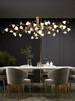 Avaros Postmodern Luxury Flower Bloom Branch Brass Ceramic Chandelier - Lamp Outdoor