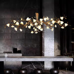 Avaros Postmodern Luxury Flower Bloom Branch Brass Ceramic Chandelier - Lamp Outdoor