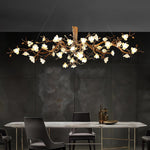 Avaros Postmodern Luxury Flower Bloom Branch Brass Ceramic Chandelier - Lamp Outdoor